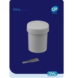 Coletor Universal Opaco Com Pá Tampa Branca - 100 Ml - 500 Unid - Cral